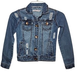 Ci Sono Kids Distressed Denim Jacket‎ blue Size XS/7